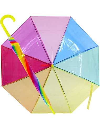 Parasol transparentny 98cm półautomat rainbonw