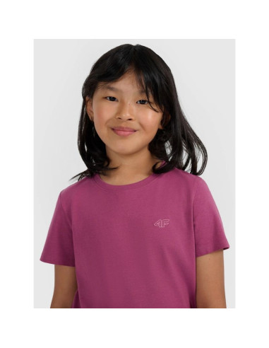 T-shirt regular gładki dziewczęcy 4f 4fjraw25ttshf3233-50s