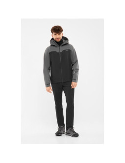 Kurtka męska hardshell z bluzą primaloft viking ravelo 3 in 1 man czarno szara   l