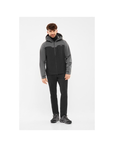 Kurtka męska hardshell z bluzą primaloft viking ravelo 3 in 1 man czarno szara   l