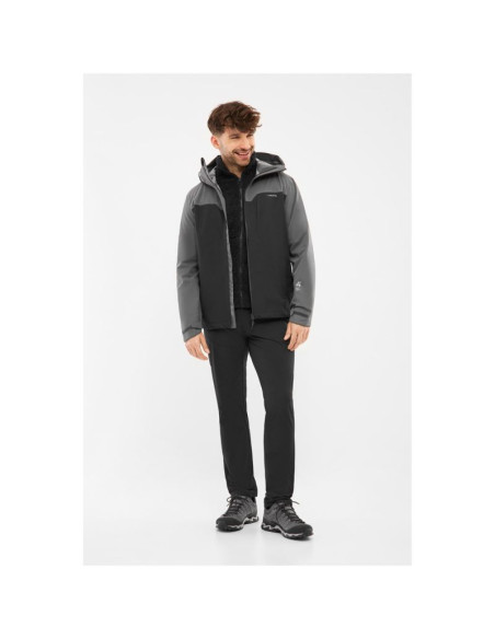 Kurtka męska hardshell z bluzą primaloft viking ravelo 3 in 1 man czarno szara   l