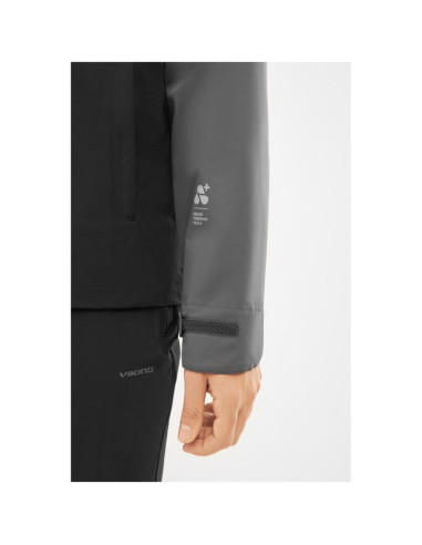 Kurtka męska hardshell z bluzą primaloft viking ravelo 3 in 1 man czarno szara   l