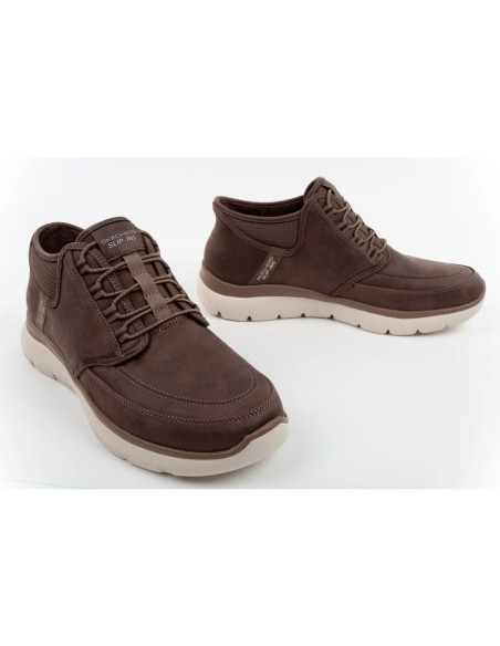 Skechers buty męskie summits siegul slip-ins ocieplane brązowe