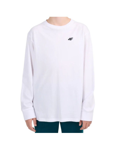 Koszulka dla chłopca 4f longsleeve m655 biała 4fjwmm00tlonm655 10s