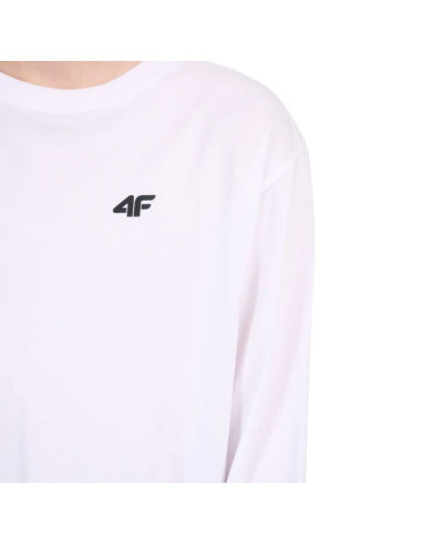 Koszulka dla chłopca 4f longsleeve m655 biała 4fjwmm00tlonm655 10s