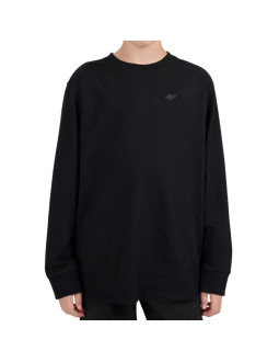 Koszulka dla chłopca 4f longsleeve m655 głęboka czerń 4fjwmm00tlonm655 20s
