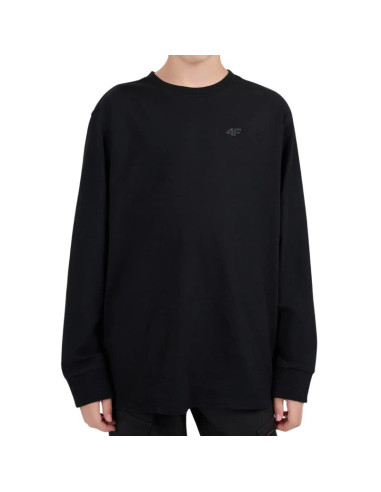 Koszulka dla chłopca 4f longsleeve m655 głęboka czerń 4fjwmm00tlonm655 20s