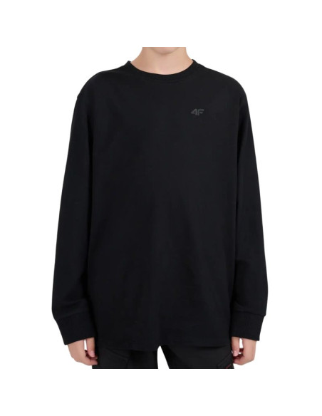 Koszulka dla chłopca 4f longsleeve m655 głęboka czerń 4fjwmm00tlonm655 20s