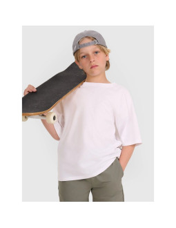 T-shirt oversize gładki chłopięcy 4f 4fjwaw25ttshm2411-10s