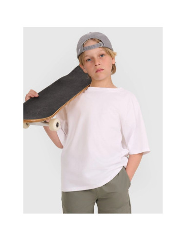 T-shirt oversize gładki chłopięcy 4f 4fjwaw25ttshm2411-10s