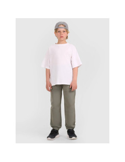 T-shirt oversize gładki chłopięcy 4f 4fjwaw25ttshm2411-10s 2