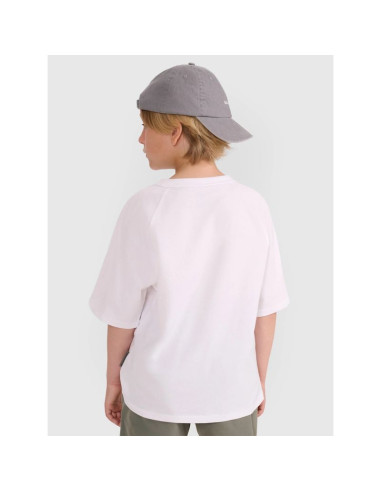 T-shirt oversize gładki chłopięcy 4f 4fjwaw25ttshm2411-10s