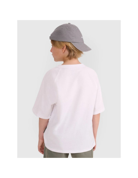 T-shirt oversize gładki chłopięcy 4f 4fjwaw25ttshm2411-10s