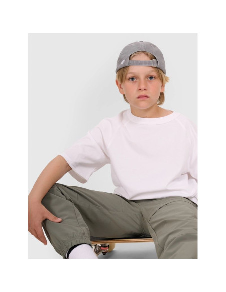 T-shirt oversize gładki chłopięcy 4f 4fjwaw25ttshm2411-10s