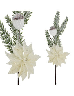 Gałązka dekoracyjna 23cm srebrna