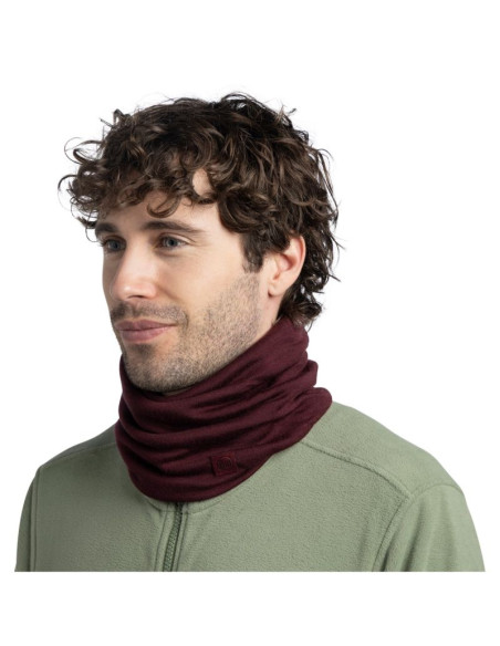 Bandana buff merino heavyweight neck warmer solid garnet   one size