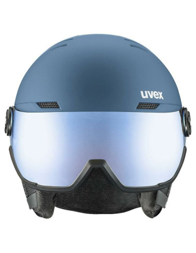 Uvex skihelm wanted visor kolor kamienia, niebieski