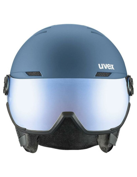 Uvex skihelm wanted visor kolor kamienia, niebieski