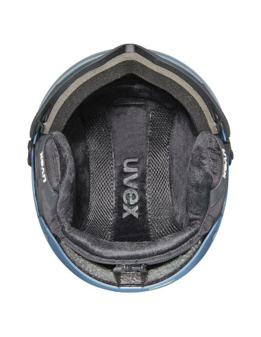 Uvex skihelm wanted visor kolor kamienia, niebieski