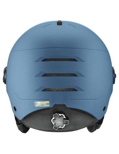 Uvex skihelm wanted visor kolor kamienia, niebieski