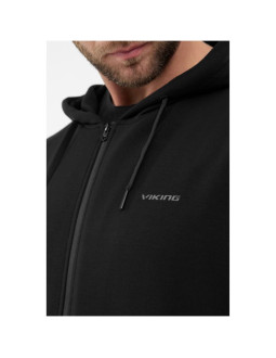 Bluza męska viking team wear man bamboo rozpinana z kapturem czarna   xl