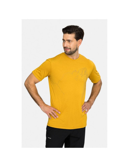 T-shirt męski viking morain bamboo man żółty   m