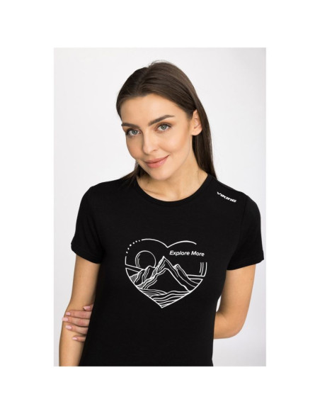 T-shirt damski viking lenta bamboo light lady czarny   xl