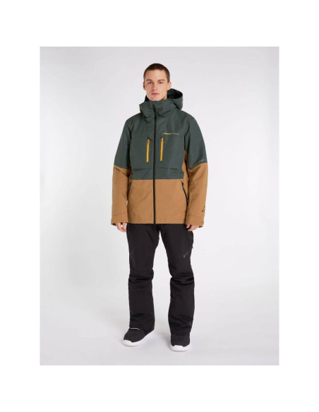Kurtka narciarska męska protest prtonega snowjacket na zimę wodoodporna zielono-brązowa (p6710222/808)