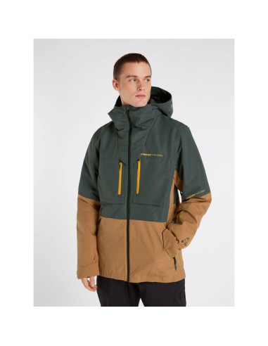 Kurtka narciarska męska protest prtonega snowjacket na zimę wodoodporna zielono-brązowa (p6710222/808)