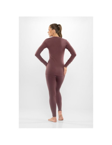 Bielizna damska viking meriboo lady set merino różowa l