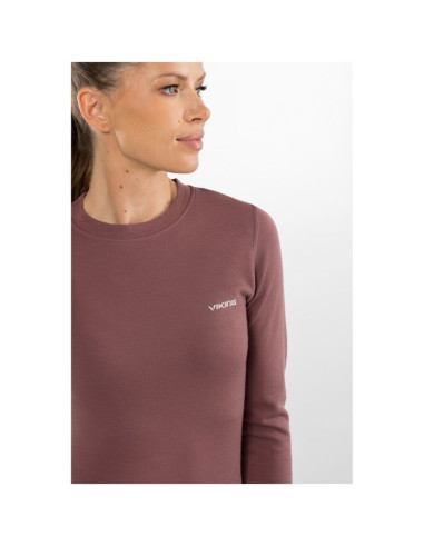 Bielizna damska viking meriboo lady set merino różowa l