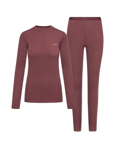Bielizna damska viking meriboo lady set merino różowa l