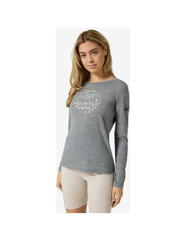 Longsleeve damski super.natural mountain girl ls - cashmere grey mel/wht stone rozmiar: m