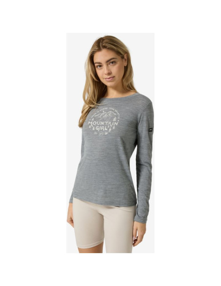 Longsleeve damski super.natural mountain girl ls - cashmere grey mel/wht stone rozmiar: m