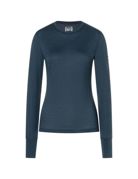 Bluza termoaktywna damska super.natural sierra140 ls - blueberry rozmiar: m