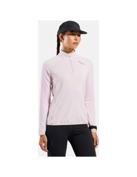 Bluza z półgolfem damska odlo zeroweight warm mid layer 1/2 zip różowa