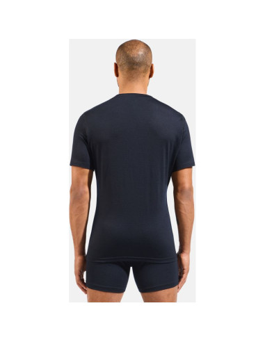 Koszulka termoaktywna odlo merino 160 bl top crew neck ss - black rozmiar: s