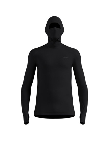 Bluza termoaktywna odlo active warm bl top facemask ls - black rozmiar: m