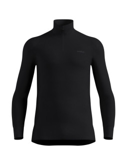 Bluza termoaktywna odlo active warm bl top turtle neck l/s half zip - black rozmiar: l