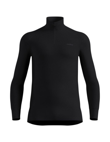 Bluza termoaktywna odlo active warm bl top turtle neck l/s half zip - black rozmiar: l