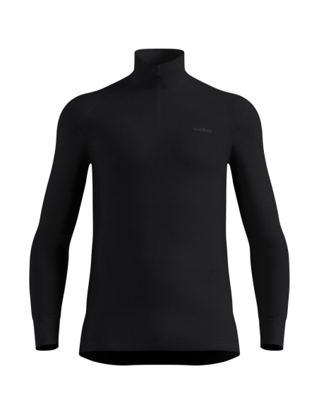 Bluza termoaktywna odlo active warm bl top turtle neck l/s half zip - black rozmiar: l