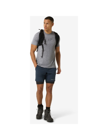Koszulka z nadrukiem super.natural hiking tee - c.mere grey mel/c.mere gry mel rozmiar: m