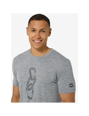 Koszulka merino super.natural carabineri tee - c.mere grey mel/c.mere gry mel rozmiar: m