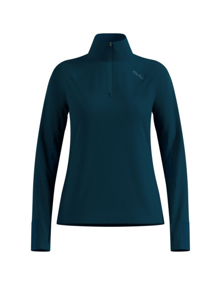 Bluza z półgolfem damska odlo x-alp mid layer 1/2 zip zielona