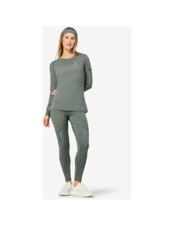 Bluza damska super.natural berggluck ls - eucalyptus/feather grey rozmiar: m