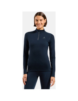 Bluza termoaktywna damska odlo merino 200 bl top turtle neck ls half zip - dark sapphire rozmiar: m 2