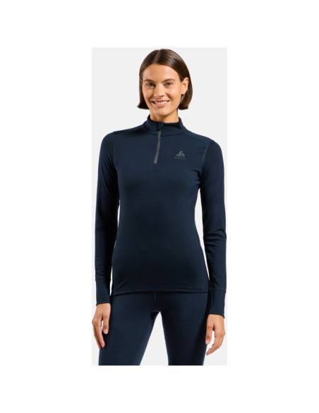 Bluza termoaktywna damska odlo merino 200 bl top turtle neck ls half zip - dark sapphire rozmiar: m