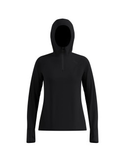 Bluza z kapturem damska odlo x-alp mid layer hoody czarna