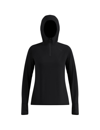 Bluza z kapturem damska odlo x-alp mid layer hoody czarna