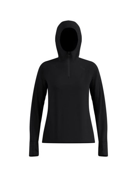 Bluza z kapturem damska odlo x-alp mid layer hoody czarna